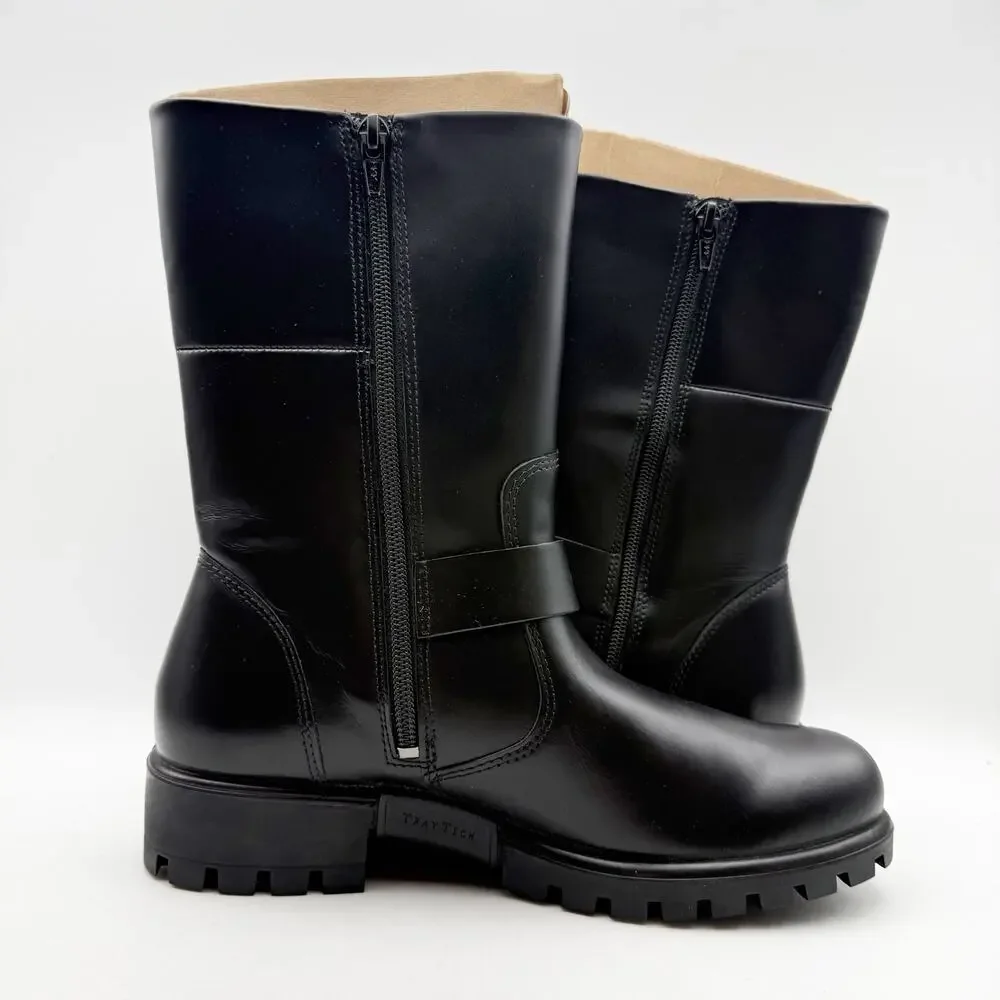 ECCO Womens Modtray Moto Mid Calf Boots EU 38 US 7-7.5 Black Leather NWOB